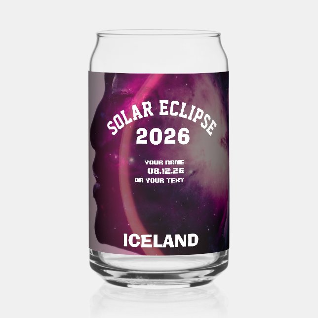 Total solar eclipse August 2026 text personalized Dosenglas (Rückseite)