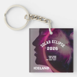 Total solar eclipse August 2026 text personalized Schlüsselanhänger