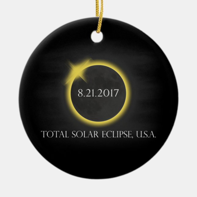 Total Solar Eclipse August 21 2017USA Souvenir Keramik Ornament (Vorne)