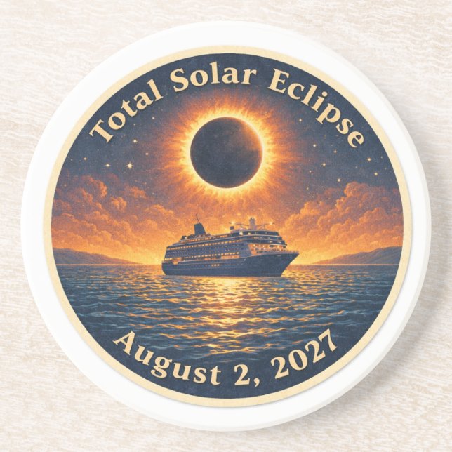 Total Solar Eclipse August 2 2027 cruise ship  Getränkeuntersetzer (Vorne)
