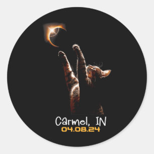 Total Solar Eclipse Carmel Indiana Runder Aufkleber