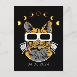 Total Solar Eclipse Cat Solar viewer 8 April 2024 Postkarte