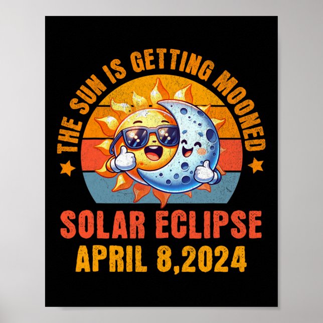 Total Solar Eclipse Chase 2024 Sun gewinnt Mond Poster (Vorne)