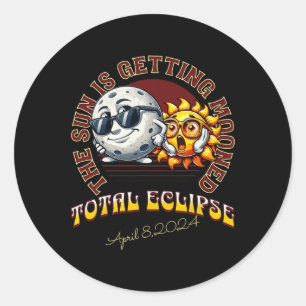 Total Solar Eclipse Chase 2024 Sun gewinnt Mond Runder Aufkleber