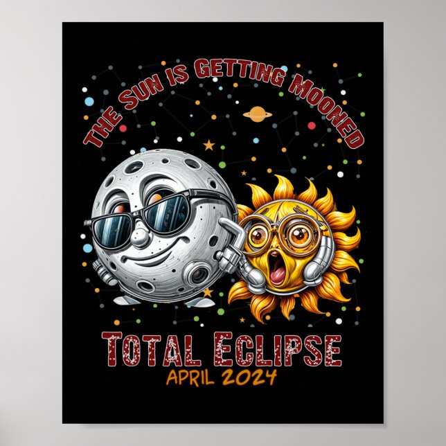 Total Solar Eclipse Chase April 2024 Sun ist Getti Poster (Vorne)
