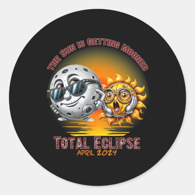 Total Solar Eclipse Chase April 2024 Sun ist Getti Runder Aufkleber (Vorderseite)