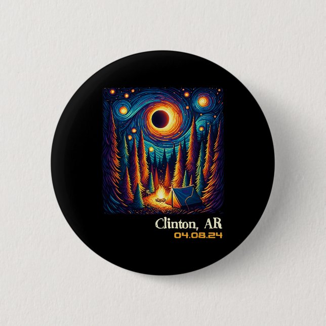 Total Solar Eclipse Clinton Arkansas Button (Vorderseite)