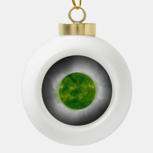Total Solar Eclipse Green Corona Keramik Kugel-Ornament
