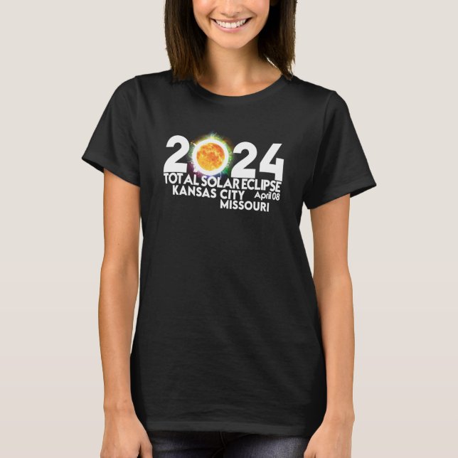 Total Solar Eclipse Kansas City Missouri April 8 2 T-Shirt (Vorderseite)