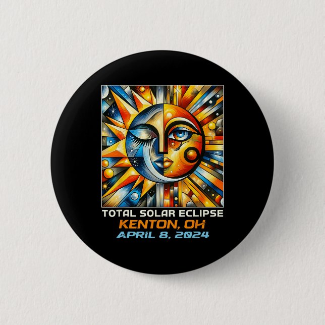 Total Solar Eclipse Kenton Ohio Button (Vorderseite)