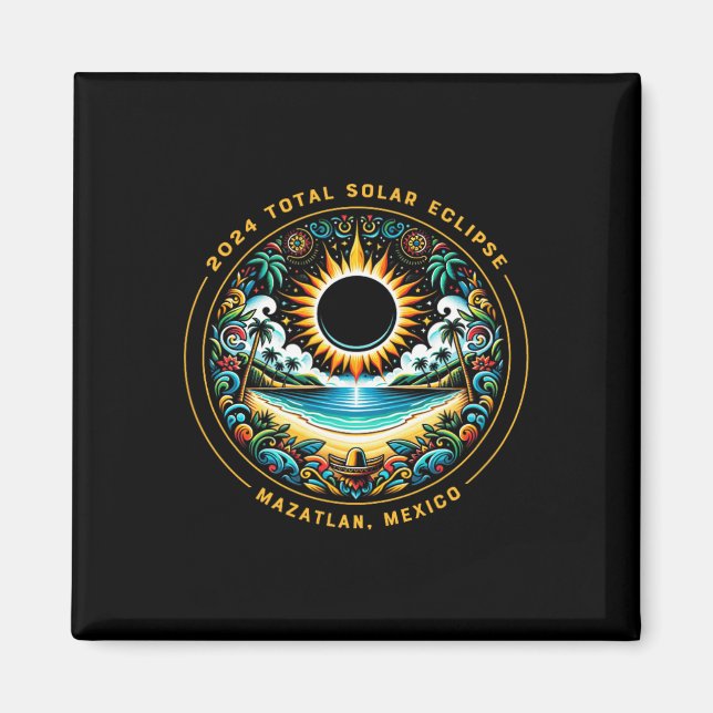 Total Solar Eclipse Mazatlan Mexiko - Mexikanische Magnet (Vorne)