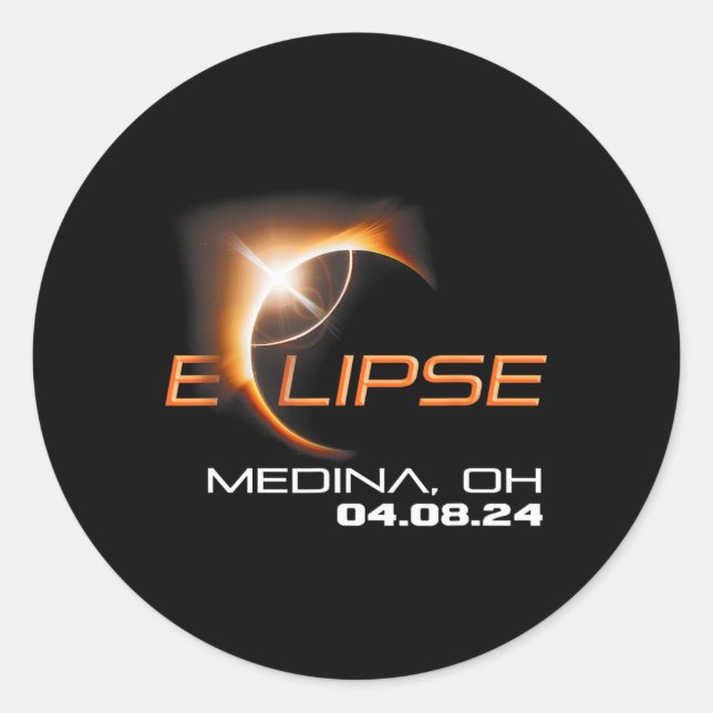 Total Solar Eclipse Medina Ohio Runder Aufkleber (Vorderseite)