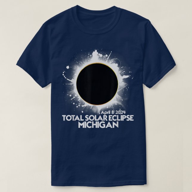 Total Solar Eclipse Michigan 2024 American Totalit T-Shirt (Design vorne)