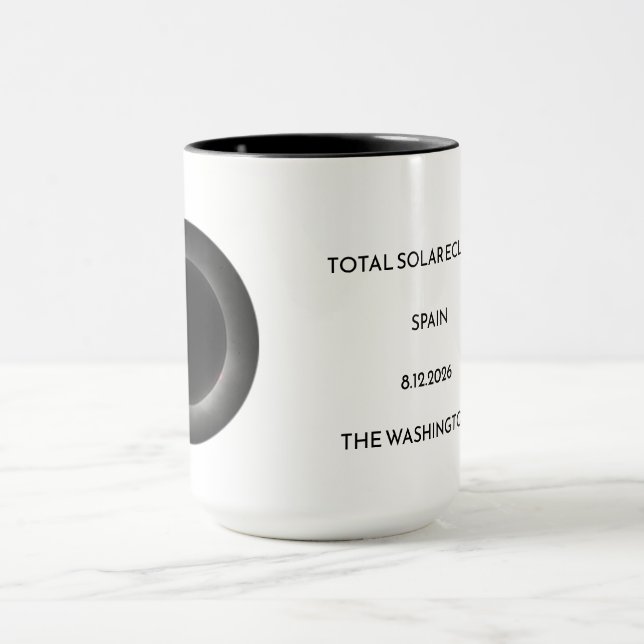 Total Solar Eclipse Name Date Place Mug Tasse (Zentrum)