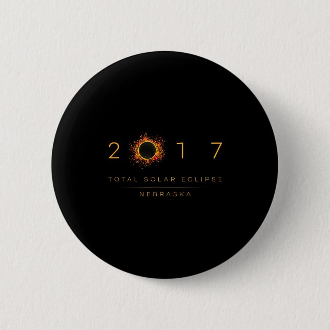 Total Solar Eclipse Nebraska 2017 Illustration Button (Vorderseite)