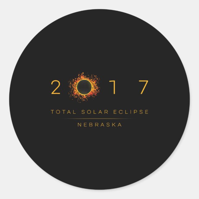 Total Solar Eclipse Nebraska 2017 Runder Aufkleber (Vorderseite)
