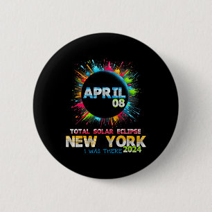 Total Solar Eclipse New York 2024 Farbenfrohe Tota Button