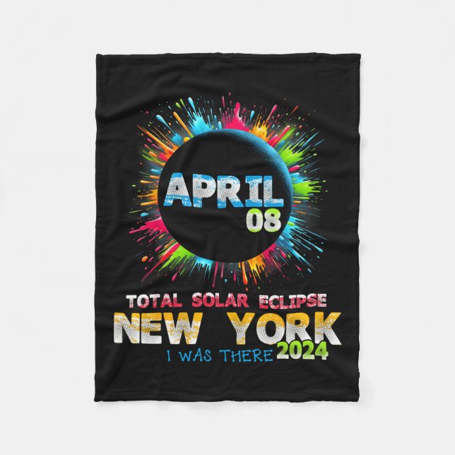 Total Solar Eclipse New York 2024 Farbenfrohe Tota Fleecedecke (Vorderseite)