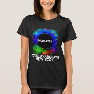 Total Solar Eclipse New York 2024 Farbenfrohe Tota T-Shirt