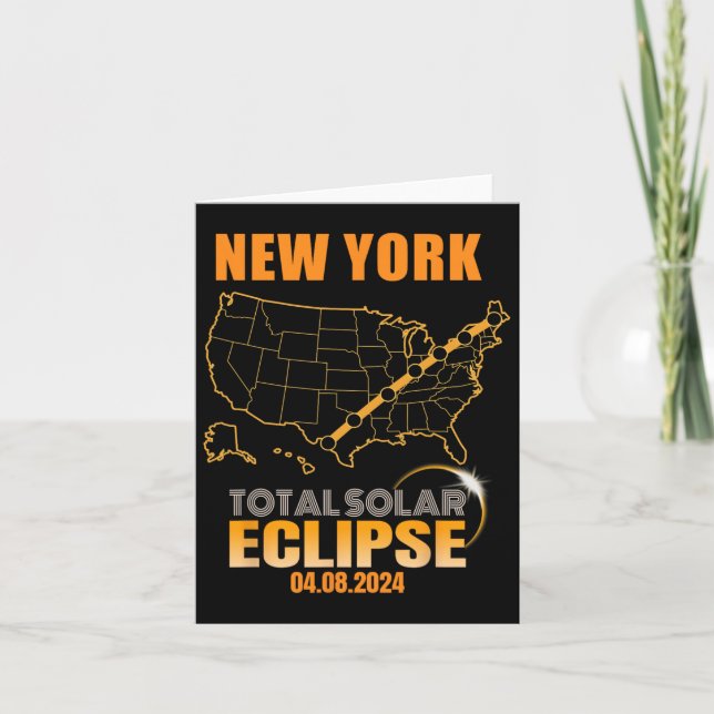 Total Solar Eclipse New York Karte (Vorderseite)
