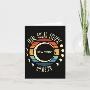 Total Solar Eclipse New York Retro 04.08.24 Men Wo Karte