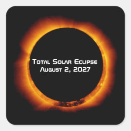 Total Solar Eclipse of the Century 2027 Quadratischer Aufkleber