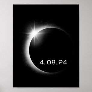 Total Solar Eclipse Spring 8. April 2024 Amerika Poster