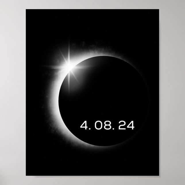 Total Solar Eclipse Spring 8. April 2024 Amerika Poster (Vorne)