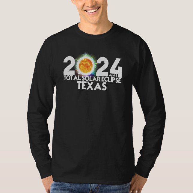 Total Solar Eclipse TEXAS 2024 American Totality T-Shirt (Vorderseite)