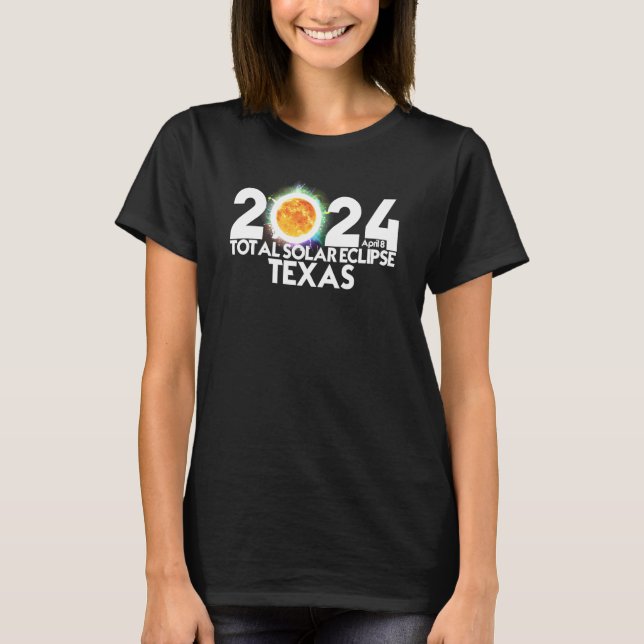 Total Solar Eclipse TEXAS 2024 American Totality T-Shirt (Vorderseite)