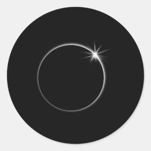 Total Solar Eclipse US American Flag Totality 04,0 Runder Aufkleber