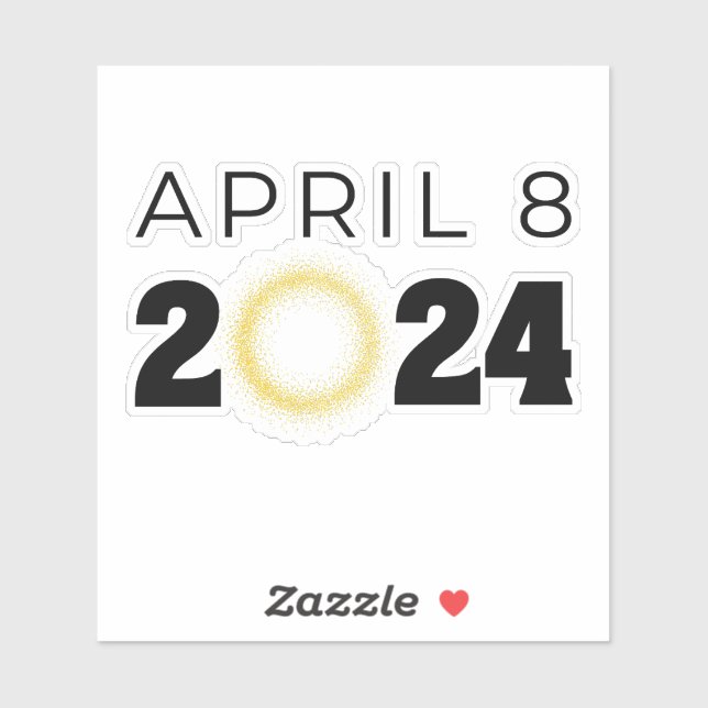 Total Solar Eclipse USA 8. April 2024 Aufkleber (Blatt)