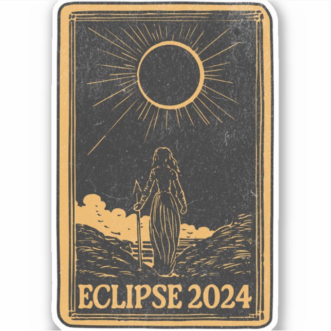 Total Solar Eclipse USA 8. April 2024 Celestial Aufkleber (Vorderseite)