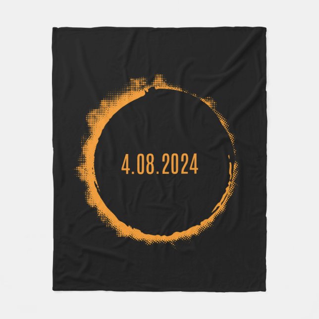 Total Solar Eclipse USA 8. April 2024 Fleecedecke (Vorderseite)
