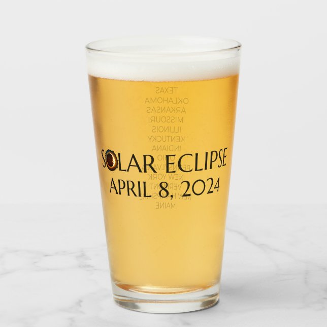 Total Solar Eclipse USA 8. April 2024 Glas (Vorne (Gefüllt))