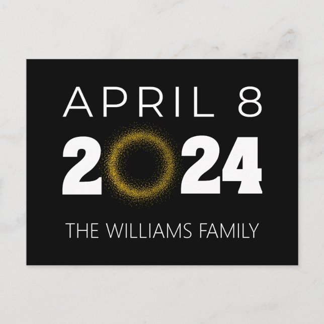 Total Solar Eclipse USA 8. April 2024 Postkarte (Vorderseite)