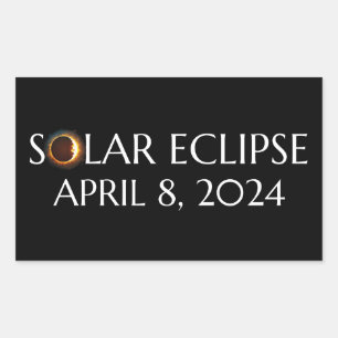 Total Solar Eclipse USA 8. April 2024 Rechteckiger Aufkleber