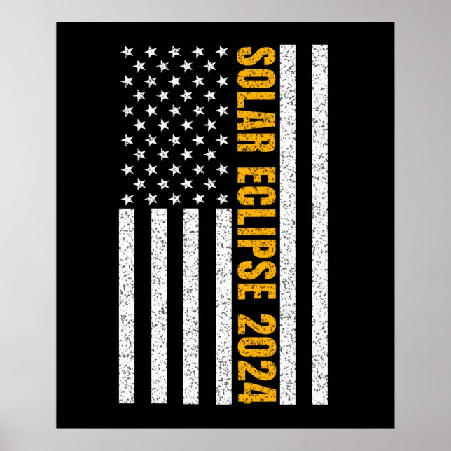 Total Solar Eclipse USA 8. April 2024 US-Flagge Poster (Vorne)