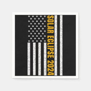 Total Solar Eclipse USA 8. April 2024 US-Flagge Serviette