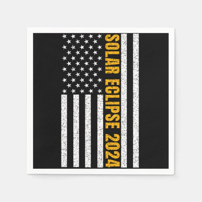 Total Solar Eclipse USA 8. April 2024 US-Flagge Serviette (Vorderseite)