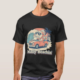 Total Strand Retro Vintage Lustiger Fisch Cartoon T-Shirt