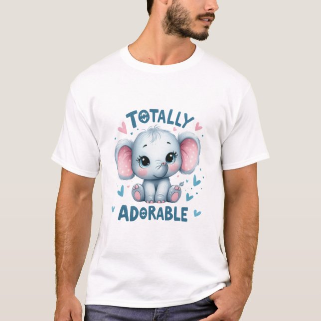 Total süßer Elefant – Kawaii Tier T-Shirt (Vorderseite)
