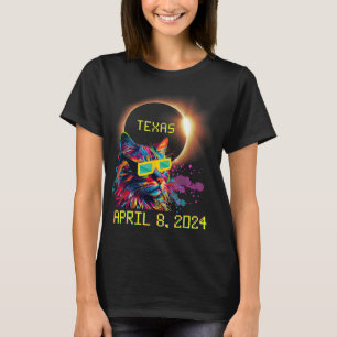 Total Total Solar Eclipse Cat 8. April 2024 Texa T-Shirt
