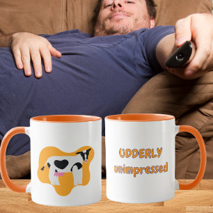 Total unbeeindruckte lustige Kuh-Wortspielerei Tasse