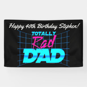 Total verrückter Dad Lustige 80er Geburtstagsfeier Banner