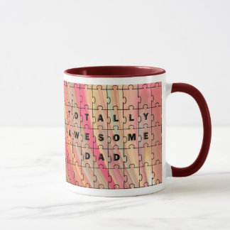 Totale Phantastische Vater Rätsel Text rosa/braun Tasse