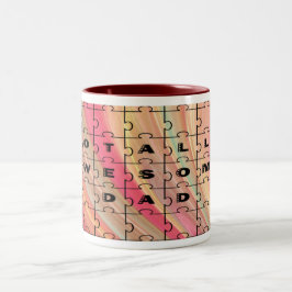 Totale Phantastische Vater Rätsel Text rosa/braun  Zweifarbige Tasse