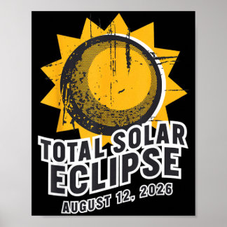 Totale Sonnenfinsternis 12. August 2026 Astronomie Poster