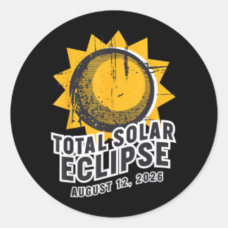 Totale Sonnenfinsternis 12. August 2026 Astronomie Runder Aufkleber