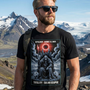 Totale Sonnenfinsternis 12. August 2026 Reykjavik T-Shirt